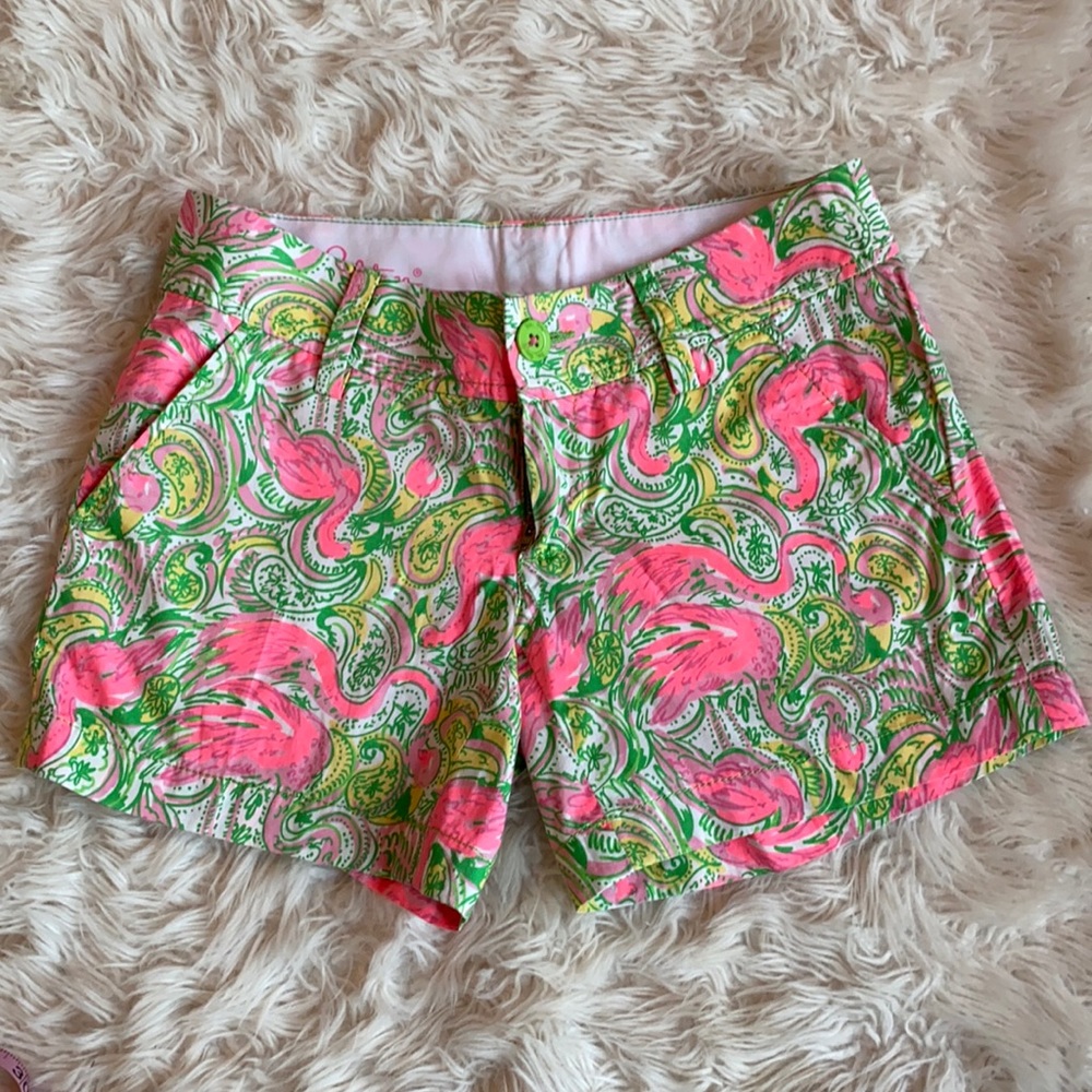 Lilly Pulitzer Pink and Green Patterned Shorts